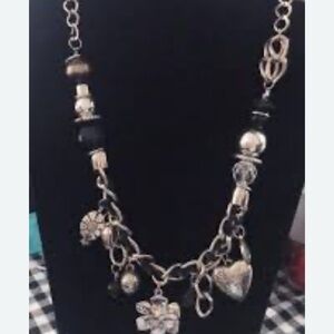 Elegant Gold and Black Charm Necklace